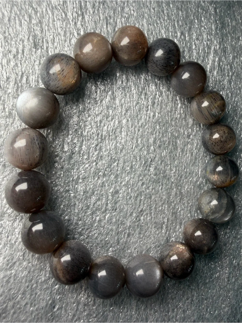 Super Flashy 11MM Black Currant Sunstone Natural Crystal Bracelet